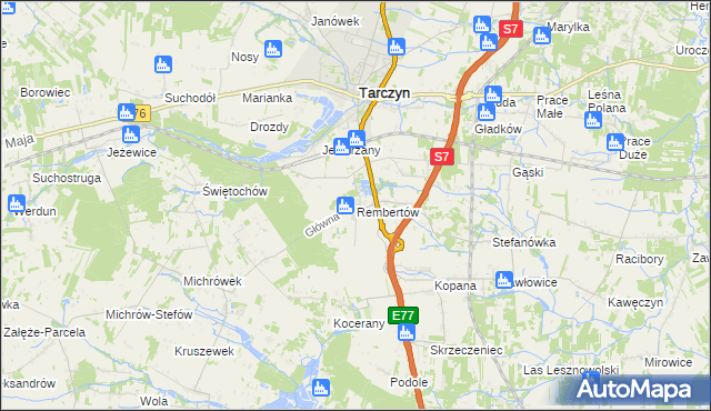 mapa Rembertów, Rembertów na mapie Targeo