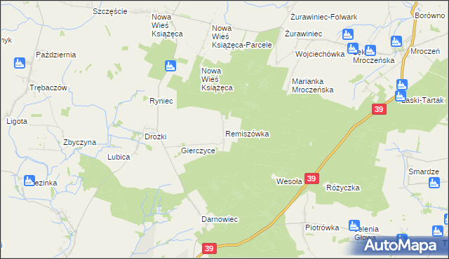 mapa Remiszówka, Remiszówka na mapie Targeo