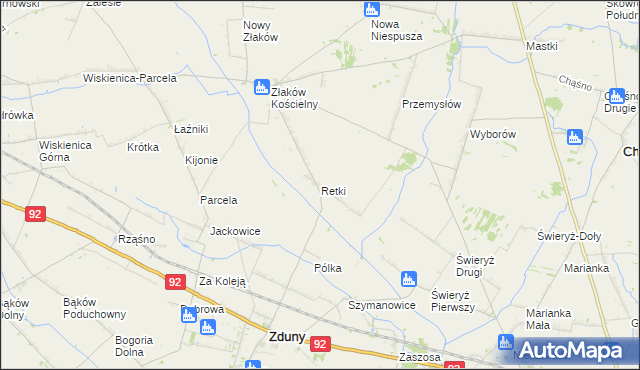mapa Retki, Retki na mapie Targeo