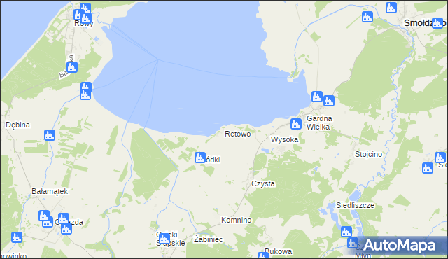 mapa Retowo gmina Smołdzino, Retowo gmina Smołdzino na mapie Targeo