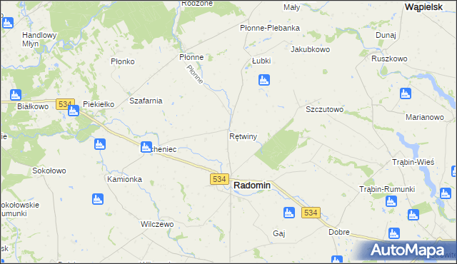 mapa Rętwiny, Rętwiny na mapie Targeo