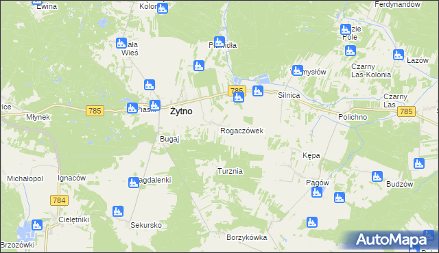 mapa Rogaczówek, Rogaczówek na mapie Targeo