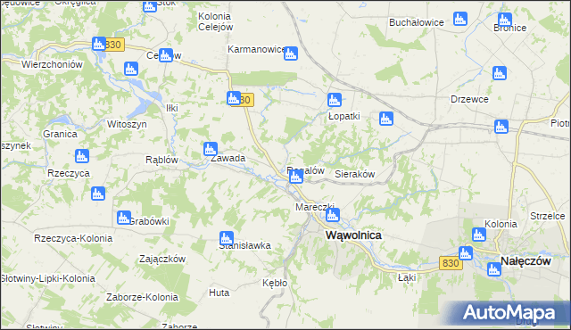 mapa Rogalów gmina Wąwolnica, Rogalów gmina Wąwolnica na mapie Targeo