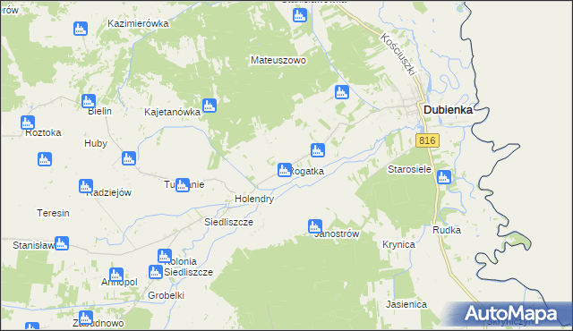 mapa Rogatka gmina Dubienka, Rogatka gmina Dubienka na mapie Targeo