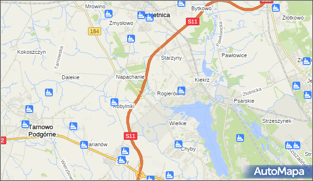 mapa Rogierówko, Rogierówko na mapie Targeo