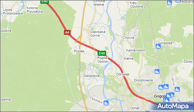 mapa Rogów Opolski, Rogów Opolski na mapie Targeo