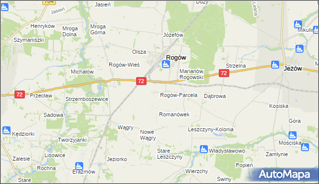 mapa Rogów-Parcela, Rogów-Parcela na mapie Targeo