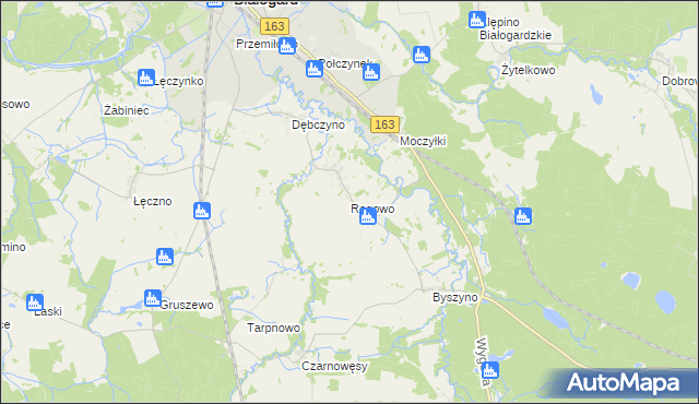 mapa Rogowo gmina Białogard, Rogowo gmina Białogard na mapie Targeo