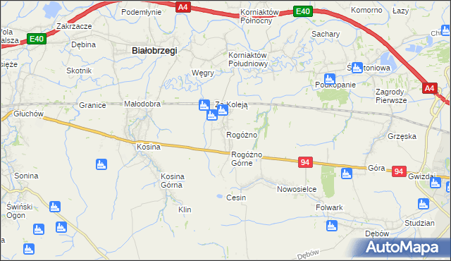 mapa Rogóżno, Rogóżno na mapie Targeo