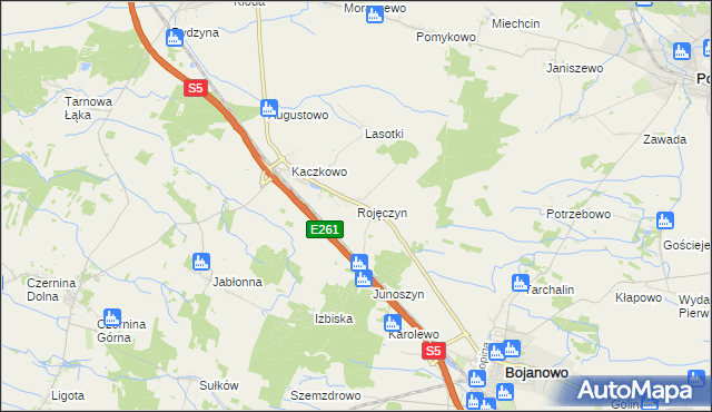 mapa Rojęczyn, Rojęczyn na mapie Targeo