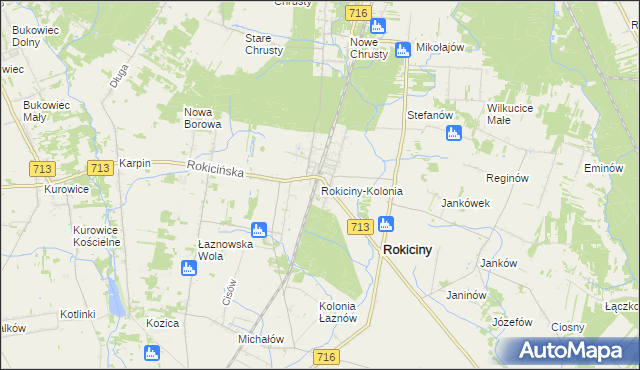 mapa Rokiciny-Kolonia, Rokiciny-Kolonia na mapie Targeo