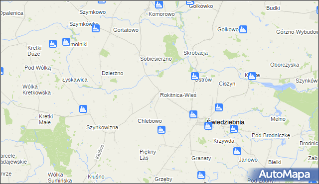 mapa Rokitnica-Wieś, Rokitnica-Wieś na mapie Targeo