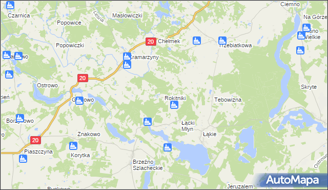 mapa Rokitniki, Rokitniki na mapie Targeo