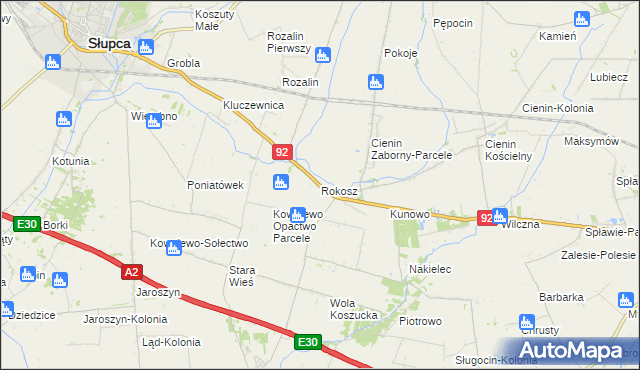 mapa Rokosz, Rokosz na mapie Targeo