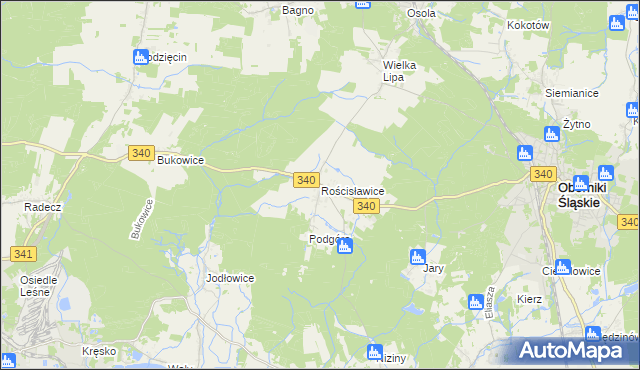 mapa Rościsławice, Rościsławice na mapie Targeo