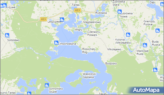 mapa Rosochaty Róg, Rosochaty Róg na mapie Targeo