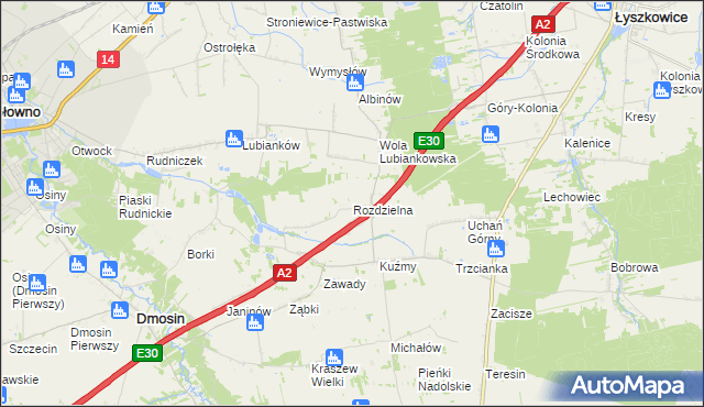 mapa Rozdzielna, Rozdzielna na mapie Targeo