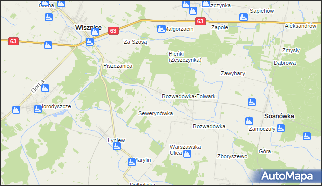 mapa Rozwadówka-Folwark, Rozwadówka-Folwark na mapie Targeo