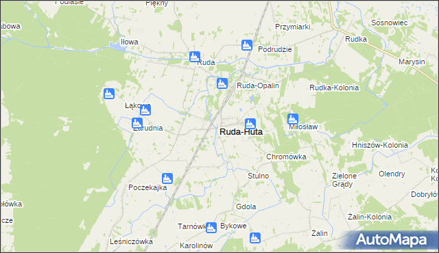 mapa Ruda-Huta, Ruda-Huta na mapie Targeo