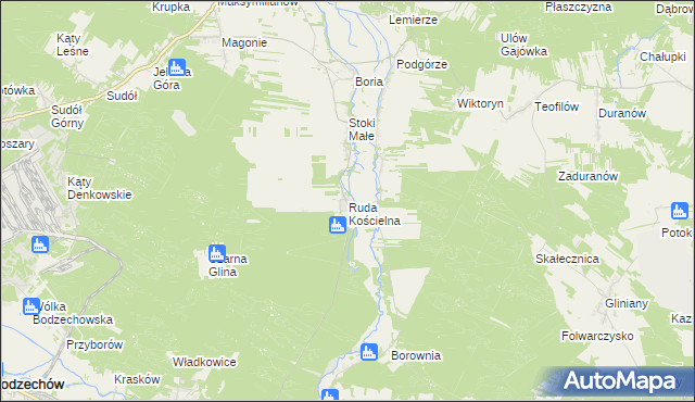 mapa Ruda Kościelna, Ruda Kościelna na mapie Targeo