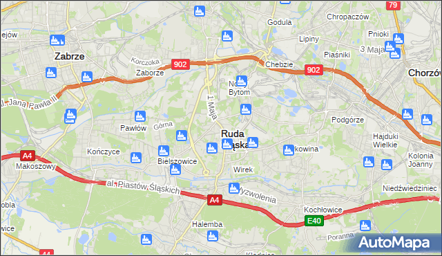 mapa Rudy Śląskiej, Ruda Śląska na mapie Targeo