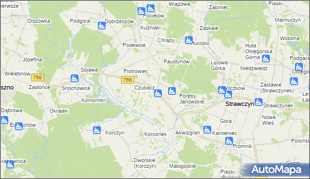 mapa Ruda Strawczyńska, Ruda Strawczyńska na mapie Targeo