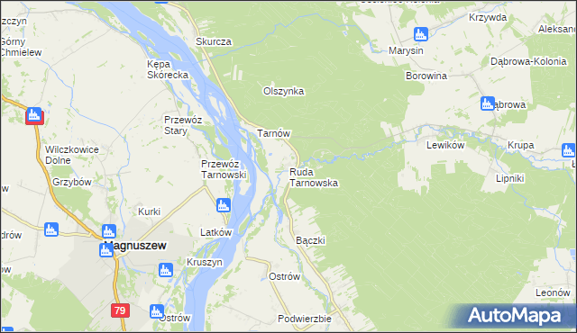 mapa Ruda Tarnowska, Ruda Tarnowska na mapie Targeo