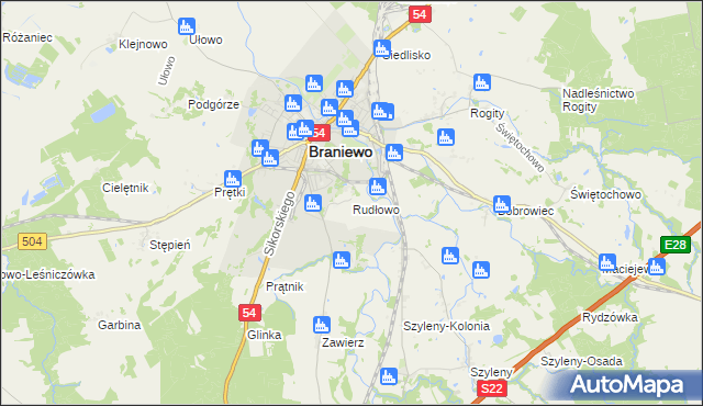 mapa Rudłowo, Rudłowo na mapie Targeo