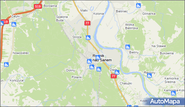 mapa Rudnik nad Sanem, Rudnik nad Sanem na mapie Targeo