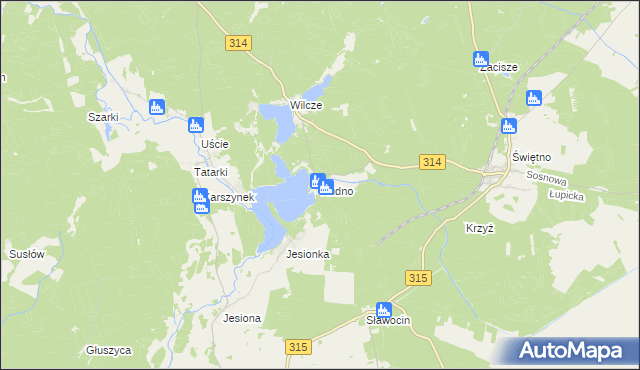 mapa Rudno gmina Wolsztyn, Rudno gmina Wolsztyn na mapie Targeo