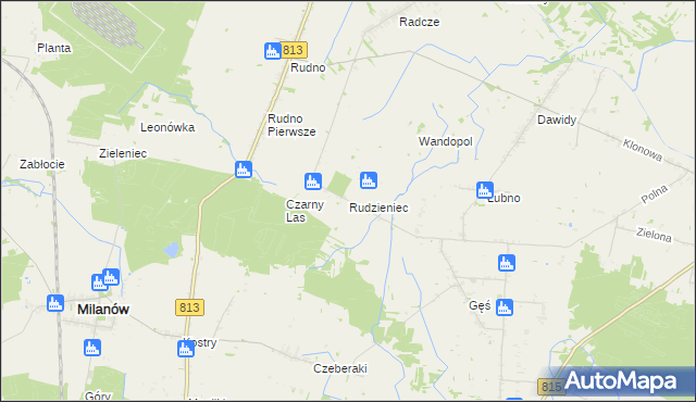 mapa Rudzieniec, Rudzieniec na mapie Targeo