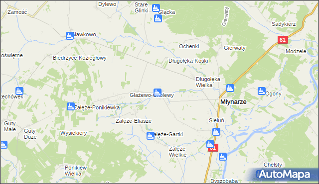 mapa Rupin gmina Młynarze, Rupin gmina Młynarze na mapie Targeo