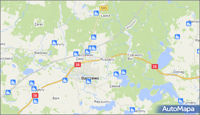 mapa Ruszajny, Ruszajny na mapie Targeo