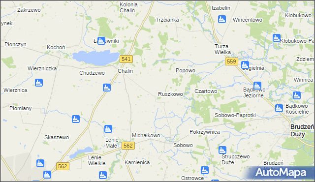 mapa Ruszkowo gmina Dobrzyń nad Wisłą, Ruszkowo gmina Dobrzyń nad Wisłą na mapie Targeo