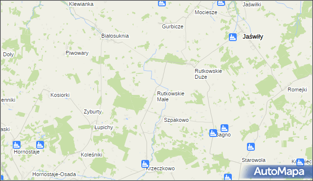 mapa Rutkowskie Małe, Rutkowskie Małe na mapie Targeo