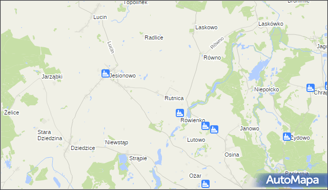 mapa Rutnica, Rutnica na mapie Targeo