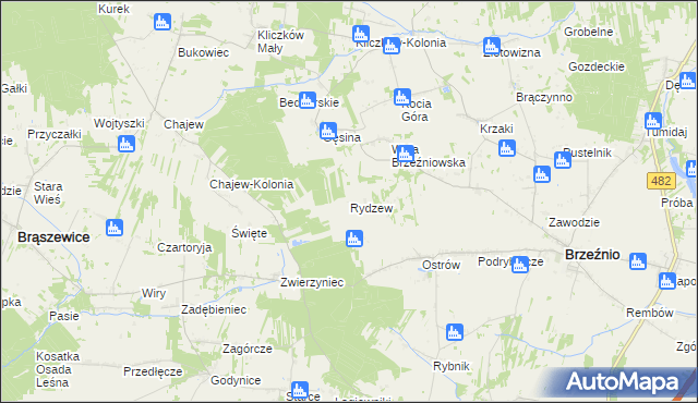 mapa Rydzew, Rydzew na mapie Targeo