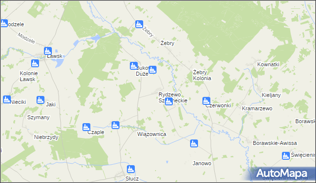 mapa Rydzewo Szlacheckie, Rydzewo Szlacheckie na mapie Targeo