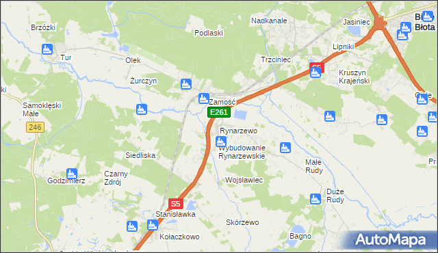 mapa Rynarzewo, Rynarzewo na mapie Targeo