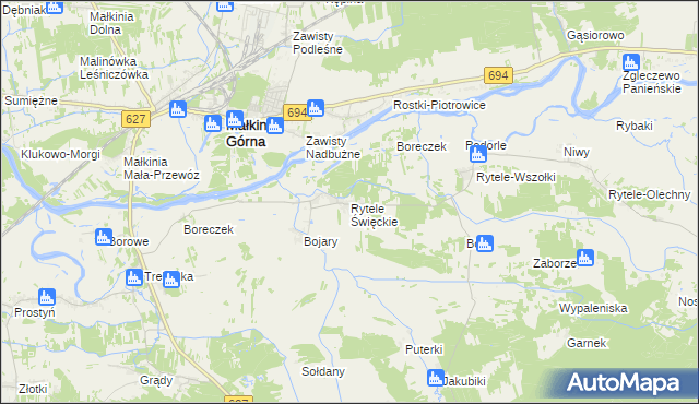 mapa Rytele Święckie, Rytele Święckie na mapie Targeo