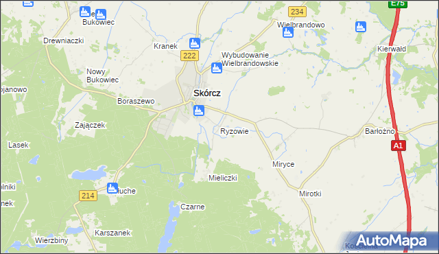 mapa Ryzowie, Ryzowie na mapie Targeo