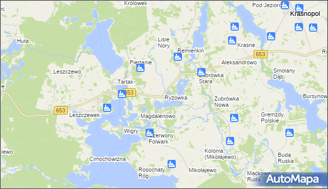 mapa Ryżówka, Ryżówka na mapie Targeo