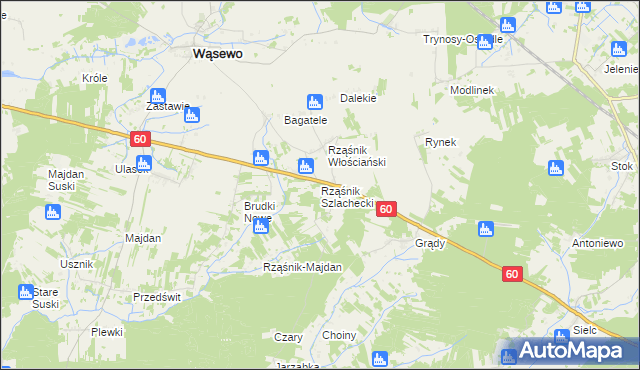 mapa Rząśnik Szlachecki, Rząśnik Szlachecki na mapie Targeo