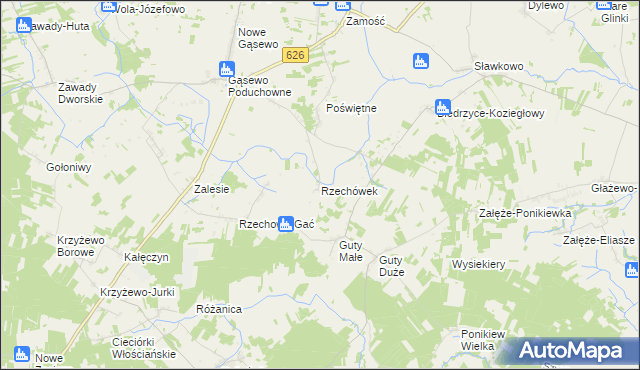 mapa Rzechówek, Rzechówek na mapie Targeo