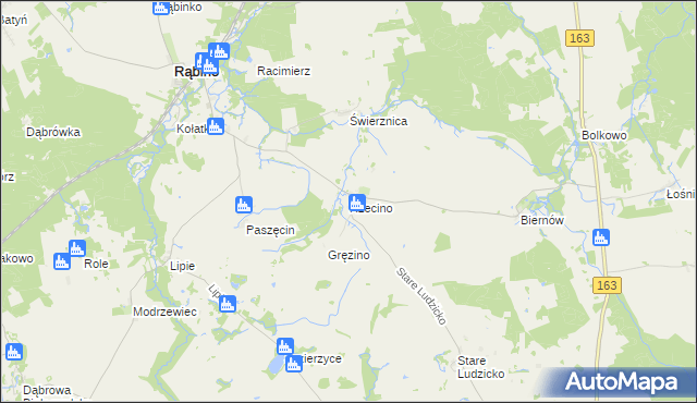 mapa Rzecino, Rzecino na mapie Targeo