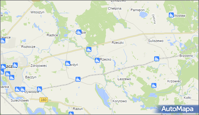 mapa Rzecko, Rzecko na mapie Targeo