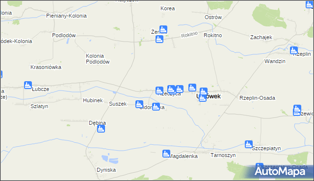 mapa Rzeczyca gmina Ulhówek, Rzeczyca gmina Ulhówek na mapie Targeo