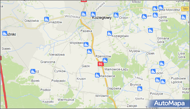 mapa Rzeniszów, Rzeniszów na mapie Targeo