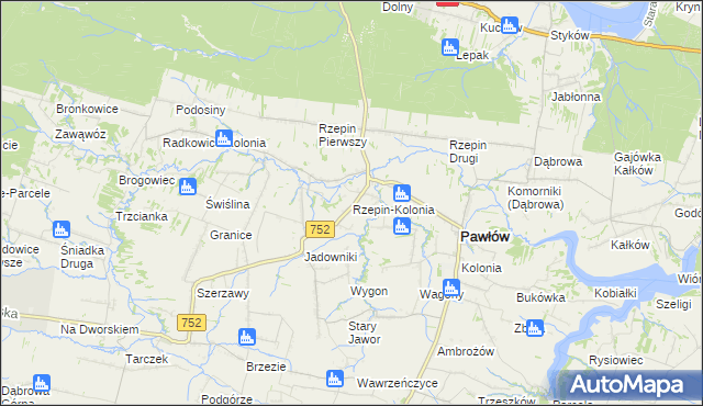 mapa Rzepin-Kolonia, Rzepin-Kolonia na mapie Targeo