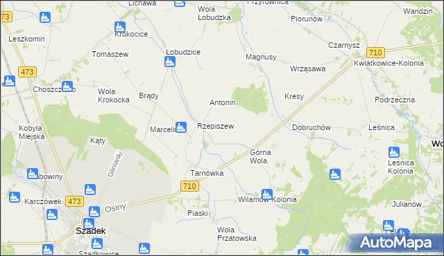 mapa Rzepiszew-Resztówka, Rzepiszew-Resztówka na mapie Targeo